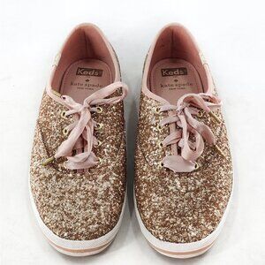 KEDS x KATE SPADE Rose Gold Glitter Fashion Sneakers